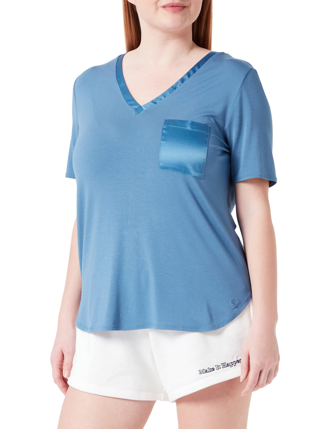 Triumph Damen Climate Aloe Top SSL Pyjamaoberteil 40 Liberty Blue, 40 Liberty Blue