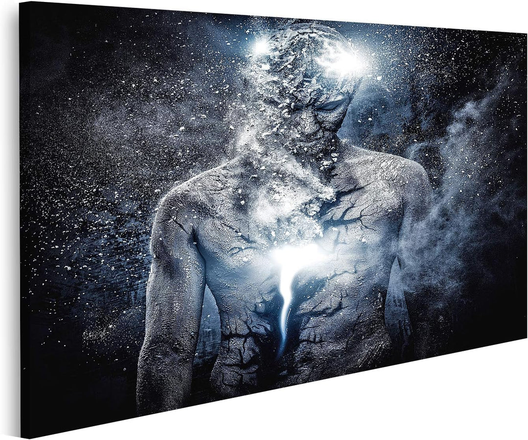 islandburner Bild auf Leinwand Mann Mit Konzeptioneller Spiritueller Körperkunst Bilder Wandbilder P