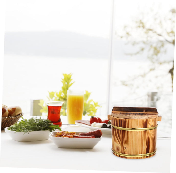 Holz-reiseimer mit Deckel Sushi-reisbehälter aus Hochwertigem Holz Mischwanne für Gekochten Reis Sus