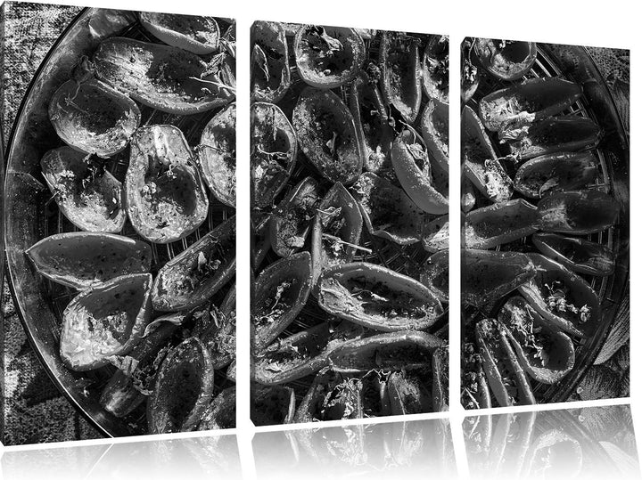 Pixxprint Tomaten Olivenöl Kräuter als Leinwandbild/Grösse: 3 Teilig (120x80 cm) cm/Wandbild/Kunstdr