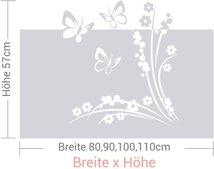 GRAZDesign Sichtschutzfolie Schmetterlinge/Blumen, lichtdurchlässige Fensterfolie, Matte Deko - Glas