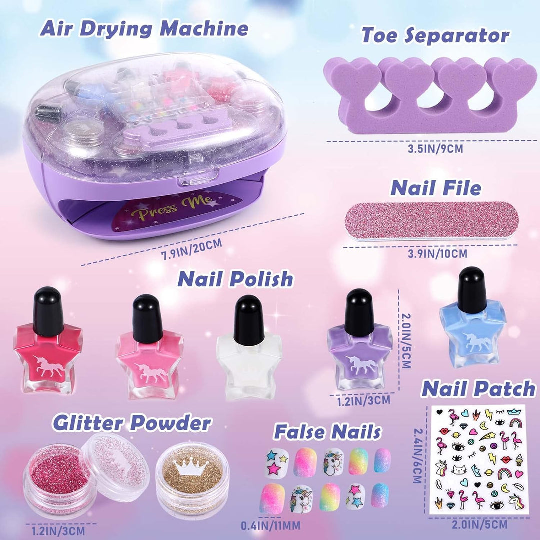Tacobear Nagelstudio Kinder Mädchen Geschenke 6 7 8 9 10 Jahre Nageltrockner Peel Off Nagellack Pres