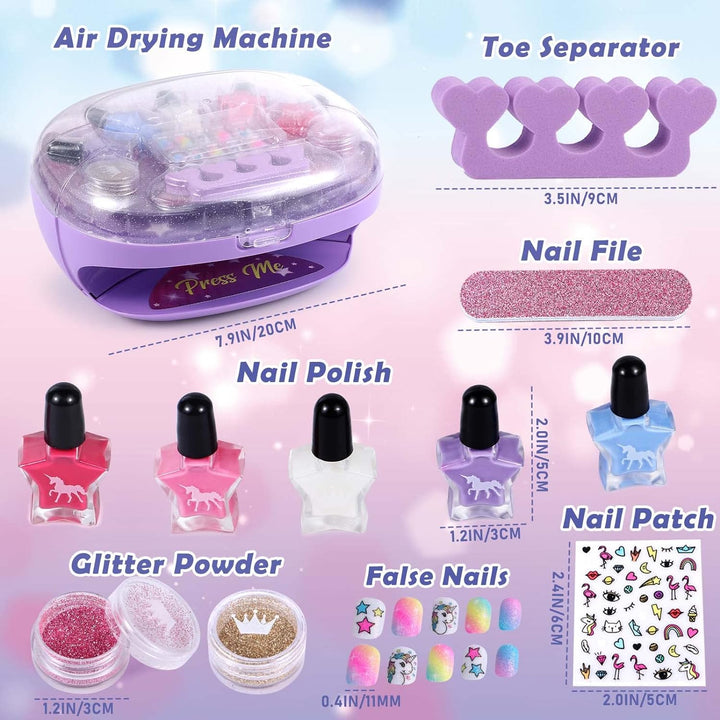 Tacobear Nagelstudio Kinder Mädchen Geschenke 6 7 8 9 10 Jahre Nageltrockner Peel Off Nagellack Pres