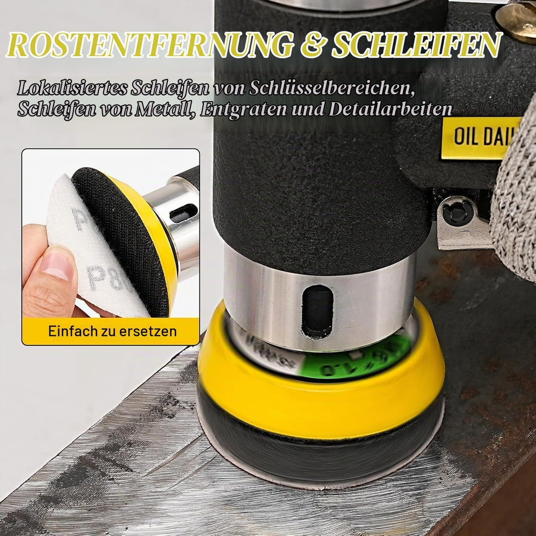 63 in 1 Druckluft Exzenterschleifer Mini Poliermaschine Auto Polierer Set, Exzenter Schleifer Druckl