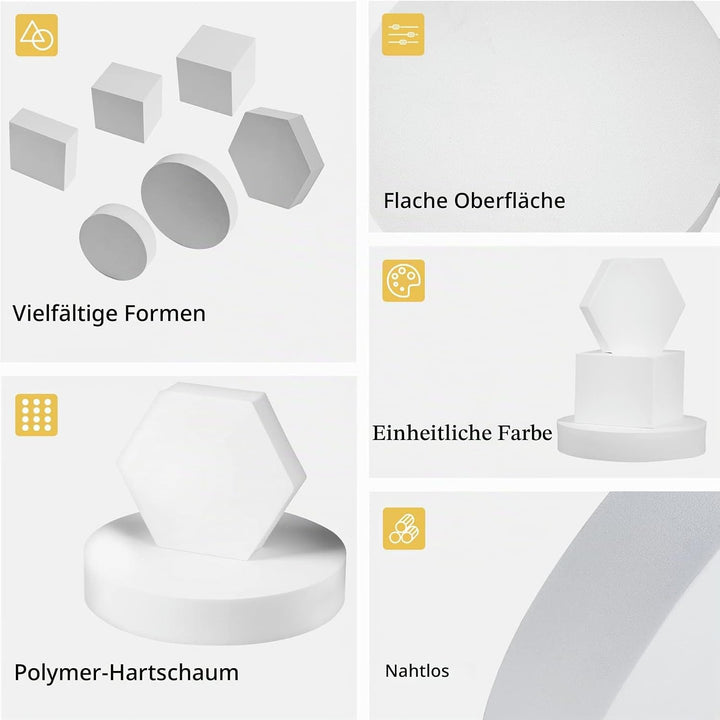 Selens Fotografie Requisiten Geometrische Würfelschaumformen 6 Stück Weiss Hintergrund Schaum Requis