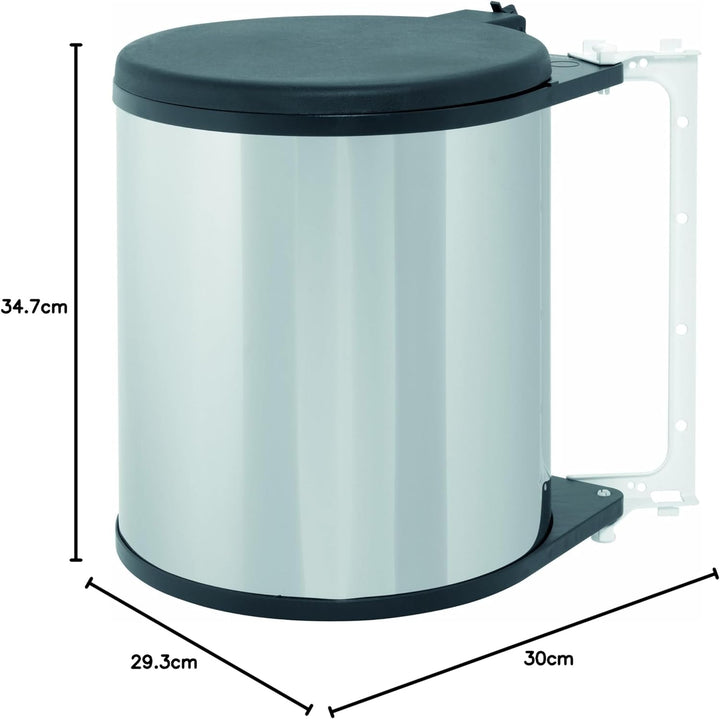 Brabantia 262203 Einbaueimer Built in bin 15 L brilliant steel, Brilliant Steel