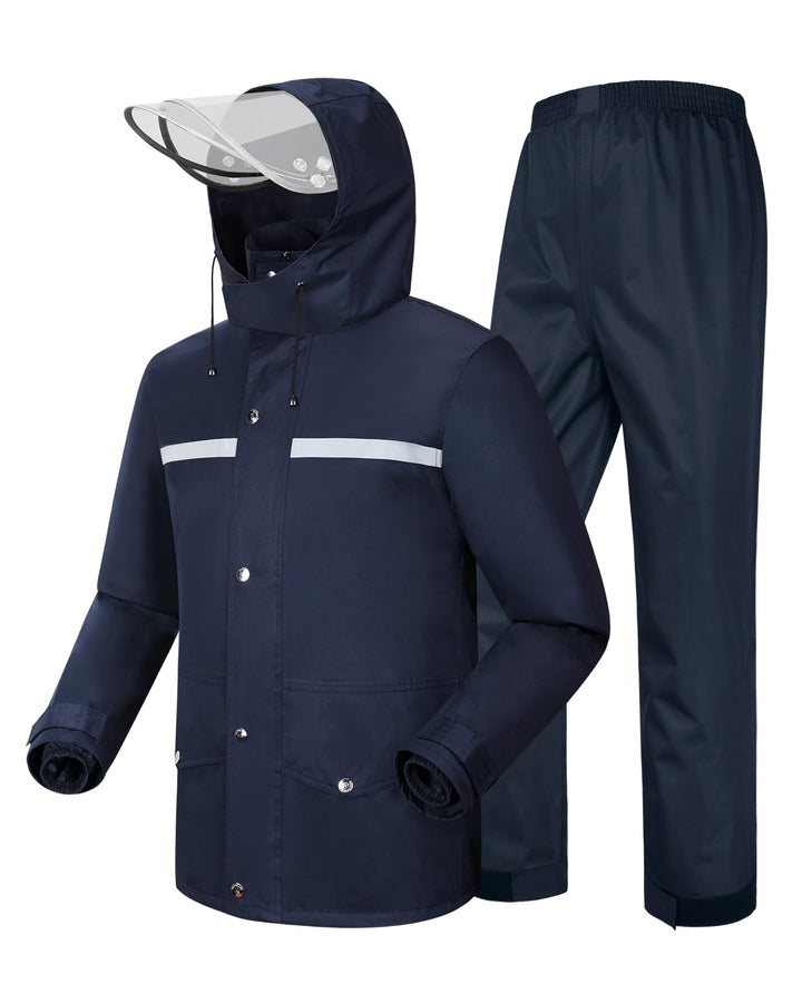 Coutyuyi Herren &amp; Damen Regenanzug Reflektierender 100% Wasserdichter Anzug Outdoor Regenmantel Wind