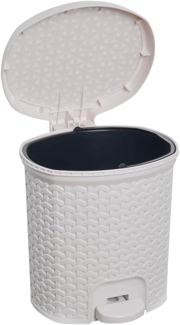 keeeper Treteimer, Mülleimer mit Tretpedal, 5,5 l, 22,5 x 24 x 26 cm, Tjark, Weiss (Nordic White) No