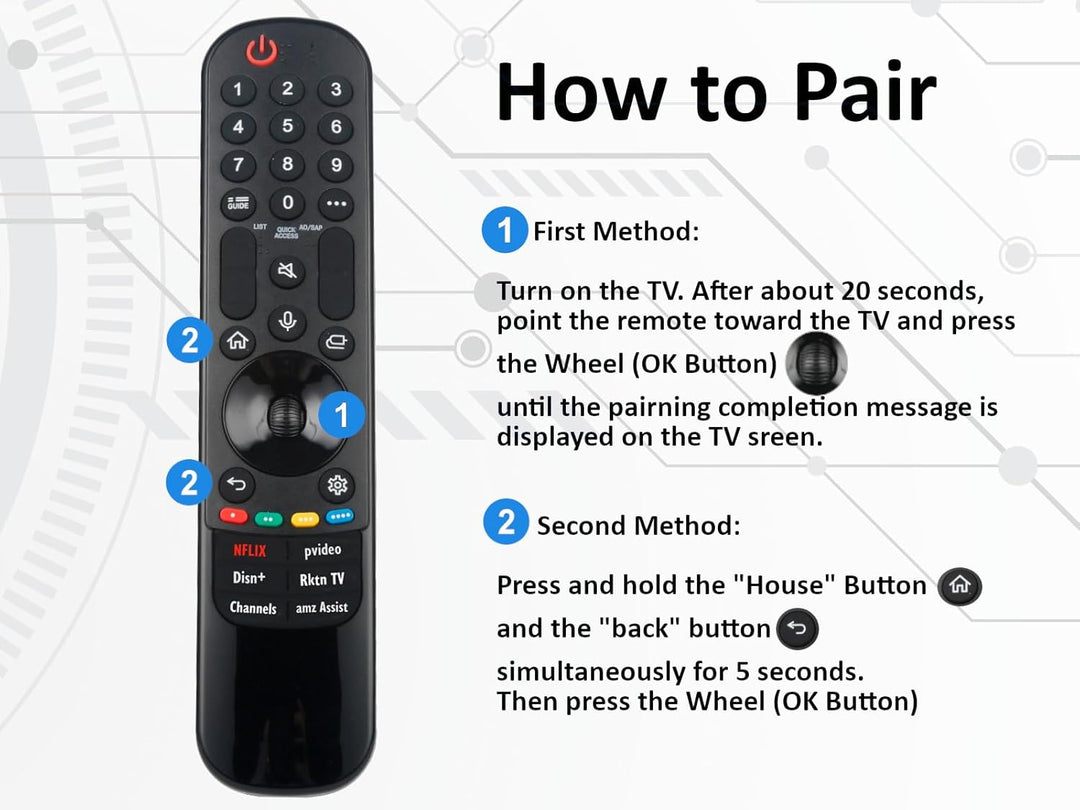 azurano Fernbedienung für LG Universal Magic Remote, AN-MR24GA, MR23GA, MR22GA, MR21GA, MR20GA Voice