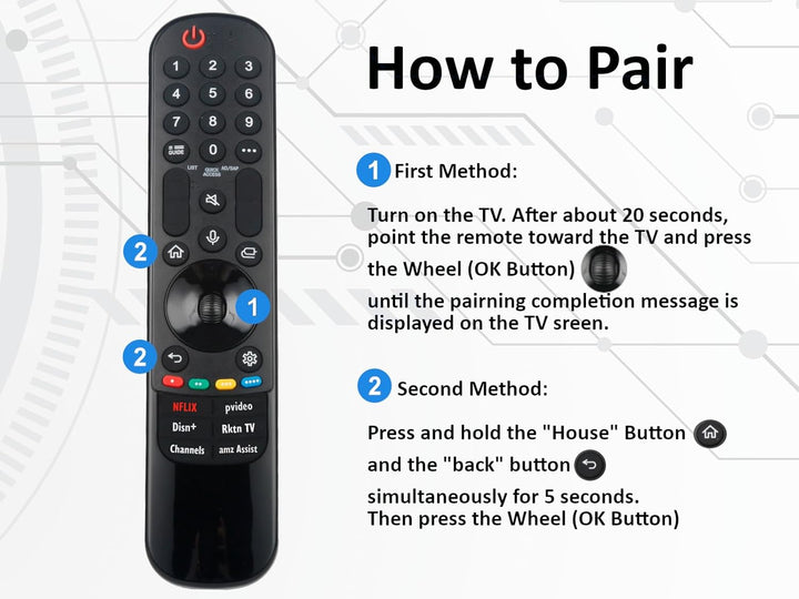 azurano Fernbedienung für LG Universal Magic Remote, AN-MR24GA, MR23GA, MR22GA, MR21GA, MR20GA Voice