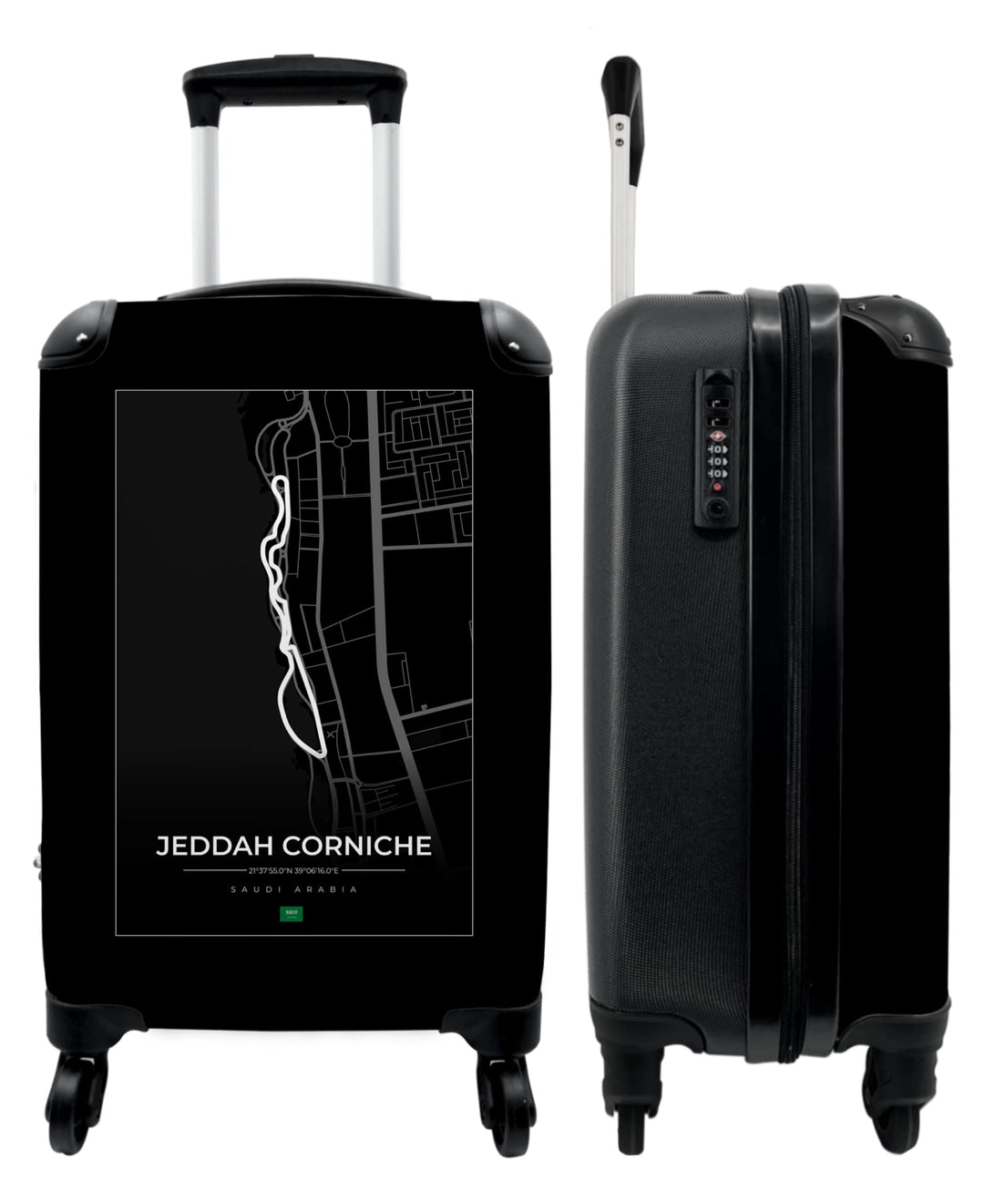 NoBoringSuitcases.com® Koffer Handgepäck Trolley Rollkoffer Kleine Reisekoffer mit 4 Rollen - Motors