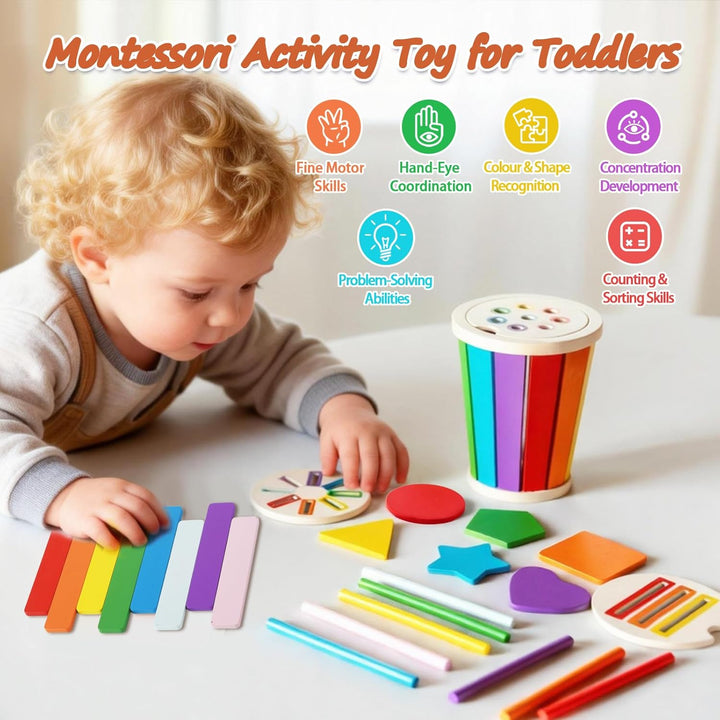 Smartwo Montessori Spielzeug ab 1 Jahr, Kinderspielzeug zum Farben Lernen, Sortierspiel Steckspiele