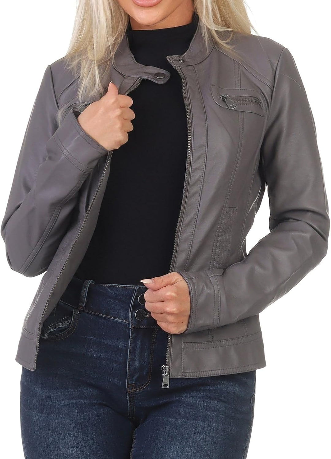 ONLY Damen Onlbandit Faux Leather Biker OTW Noos Jacke 32 Plum Kitten, 32 Plum Kitten