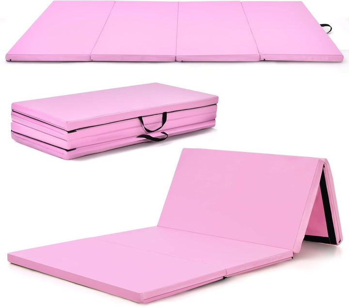 GOPLUS Faltbare Gymnastikmatte 240 cm x 116 cm x 5 cm, Faltbare Turnmatte mit Tragegriffen, Klettver