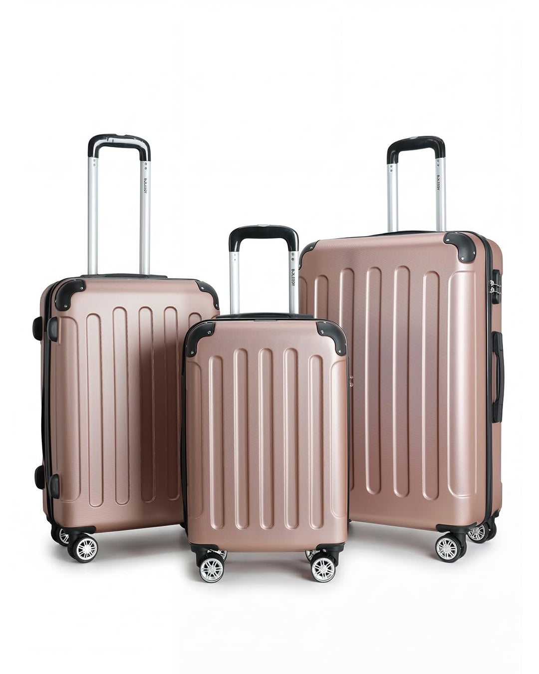 3tlg Kofferset, Trolley Koffer Reisekofferset, (55/66/76CM), Handgepäck Koffer, 360°drehbare Hartsch