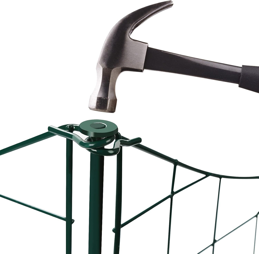 Herrselsam Teichzaun, 5tlg Set Gartenzaun Metall mit 11 Zaunelemente-5 Zaunelemente und 6 Befestigun