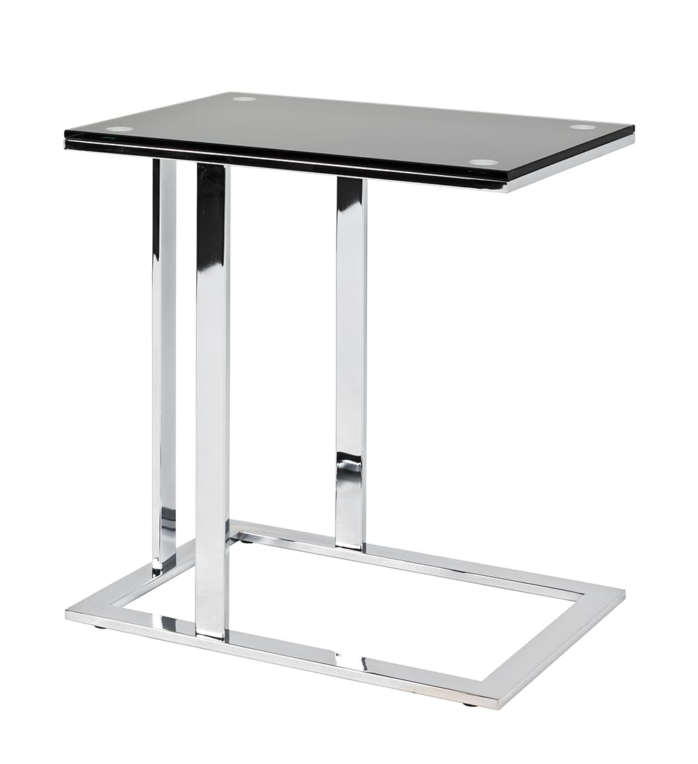 HAKU Möbel Beistelltisch, Metall, chrom-schwarz, B 54 x T 37 x H 58 cm 37 x 54 x 58 cm Chrom-schwarz