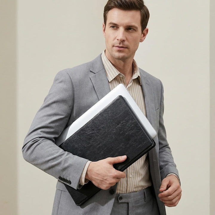 NUOBESTY Klappbarer Laptoptisch Tragbar aus Pu und Hochdichtem Material Leichter Laptopständer fürs