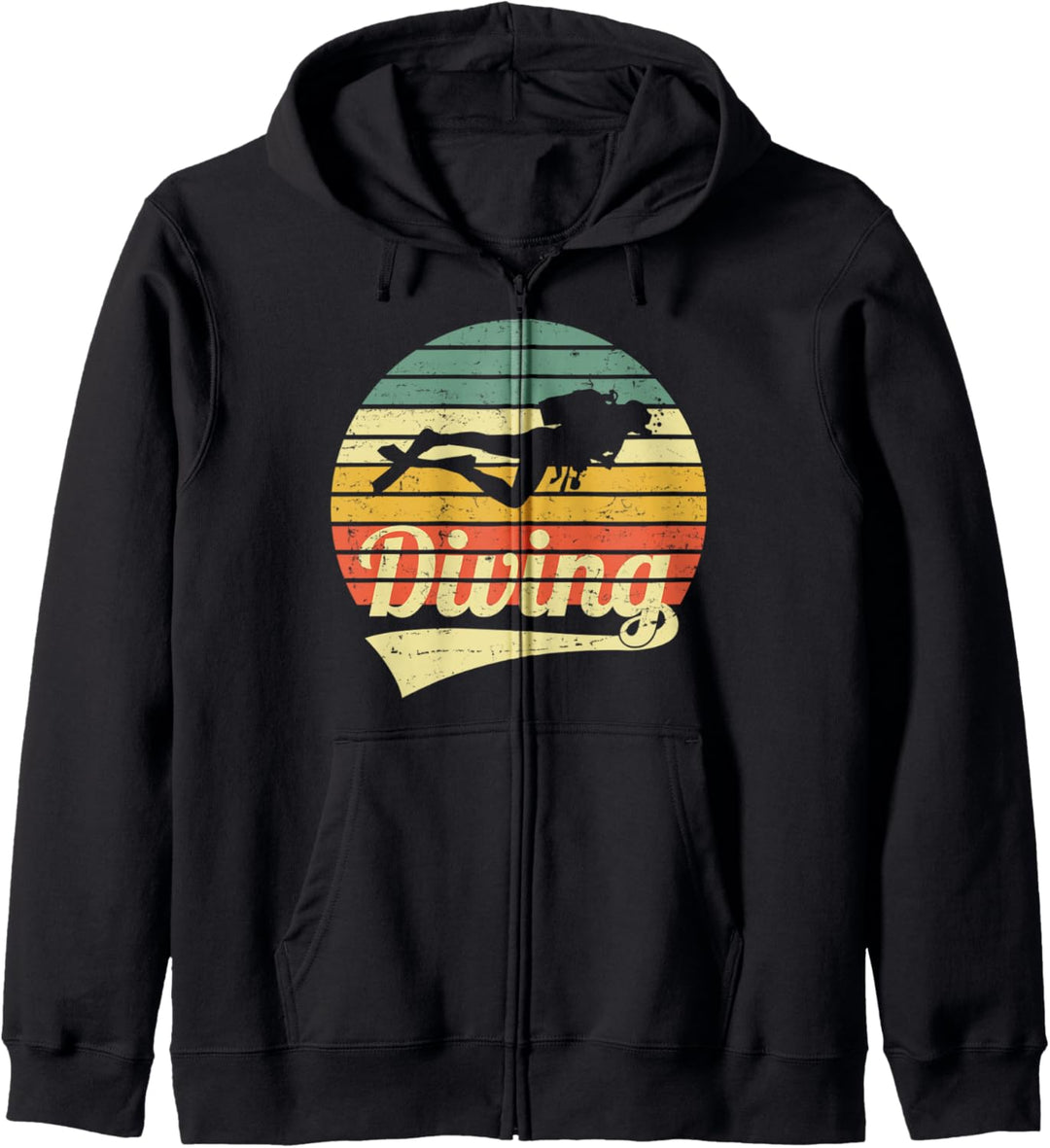 Tauch Scuba Diving Vintage Retro Taucher Tauchen Taucherin Kapuzenjacke
