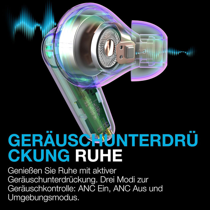 JLab Go Pods ANC In-Ear Kopfhörer Bluetooth mit Noise Cancelling - Kabellose Earbuds mit 26+ Std. -