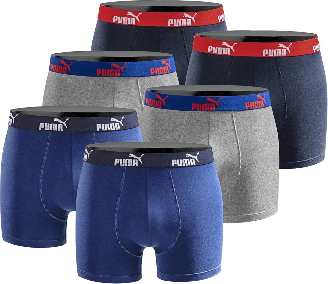 PUMA Boxershort 6er Pack Herren Basic Black Limited Edition Blue Sodalite M, Blue Sodalite M