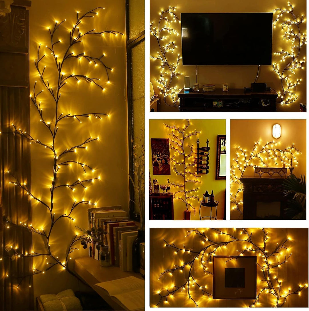 Ciskotu Beleuchtete Willow Vine, Weidenrebe Baum Lichter mit Stecker, 144 LEDs Willow Vine LED Baum,