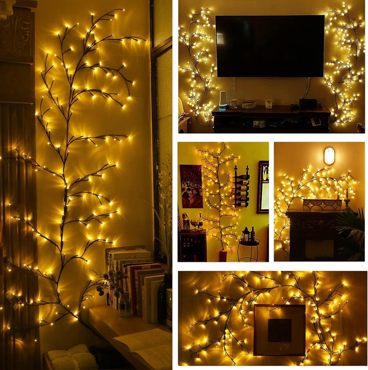 Ciskotu Beleuchtete Willow Vine, Weidenrebe Baum Lichter mit Stecker, 144 LEDs Willow Vine LED Baum,