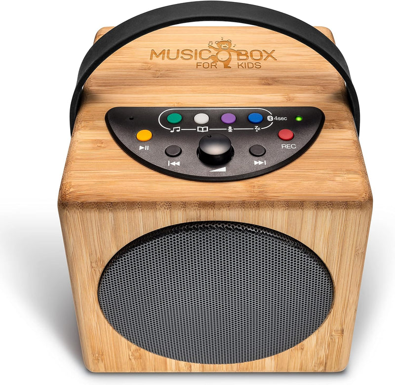 KidzAudio Music Box for Kids - Tragbarer -Lautsprecher für Kinder mit Wiedergabe von USB-Stick oder