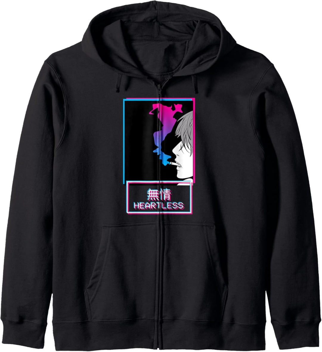 Heartless Anti-Social Anime Boy Japanese Aesthetic Vaporwave Kapuzenjacke