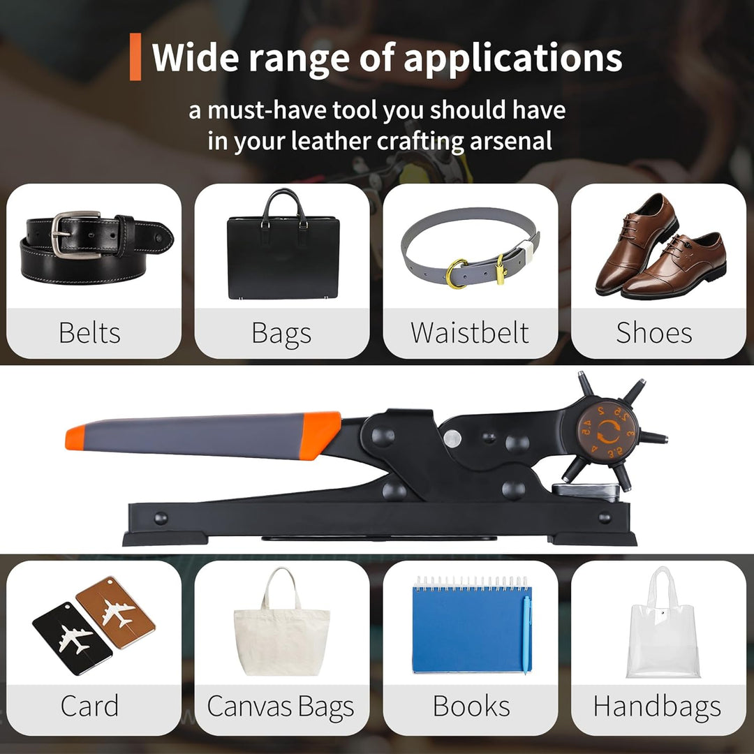 XOOL Lochzange für Leder, Gürtel Lochzange mit Hebelübersetzung, Ermüdungsfreies Arbeiten, Locher, G