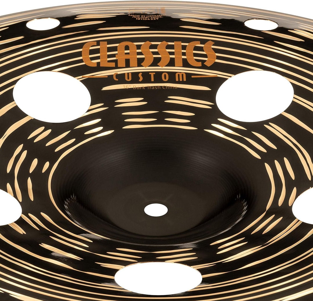 Meinl Cymbals Classics Custom Dark Trash China 16 Zoll (Video) Schlagzeug Becken (40,64cm) B12 Bronz
