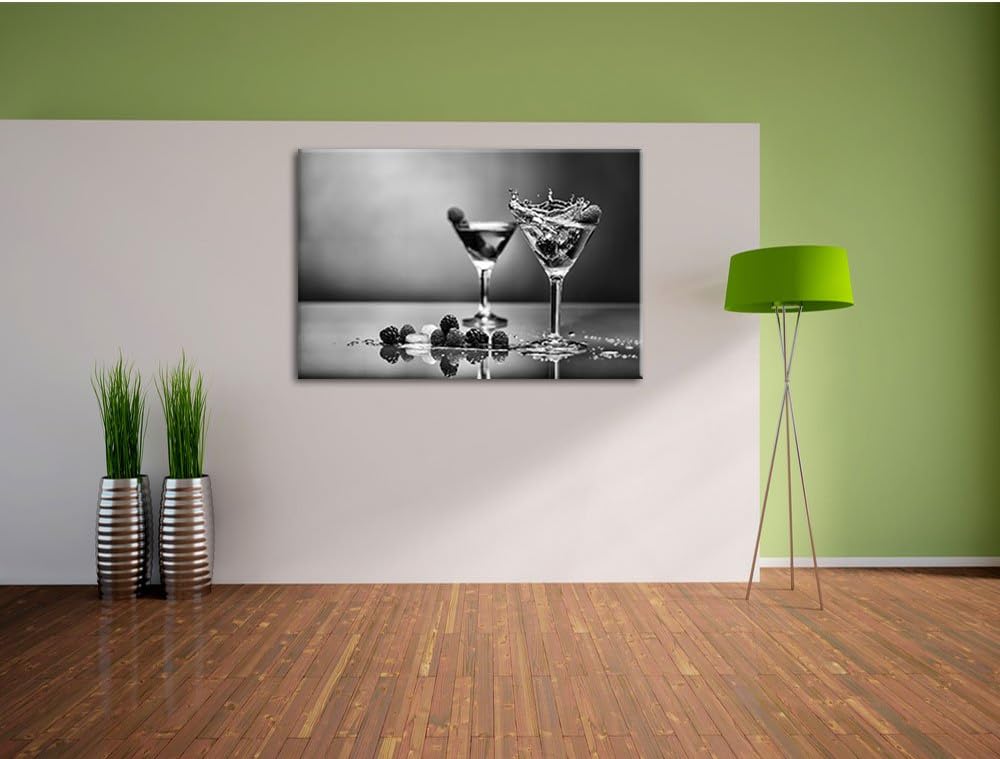 Pixxprint Coole Cocktails / 100x70cm Leinwandbild bespannt auf Holzrahmen/Wandbild Kunstdruck Dekora