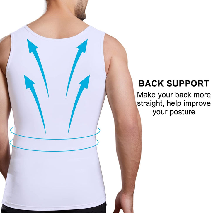 Lgtfy Herren Bauchweg Body Shaper Weste Brust Bauch Kompression Tank Top Bauch Verstecken Unterhemde