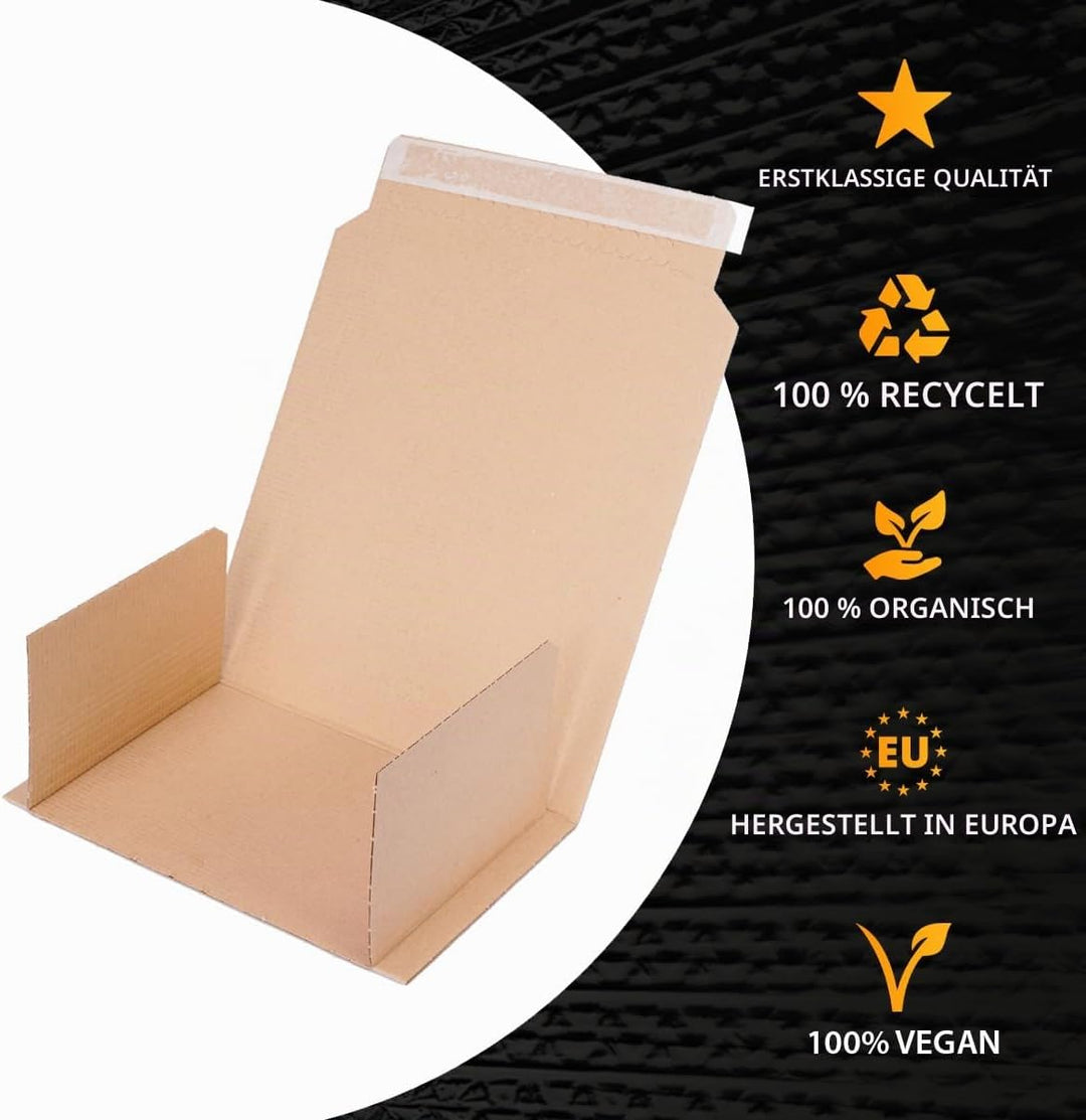 Buchverpackung 25 Stück selbstklebend, 600 x 400 x 10-85 mm, Universal Wickelverpackung 25 Stück 600
