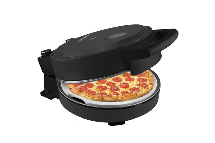 Bestron Pizzaofen für knusprige Pizzen in 5-10 Minuten, elektischer Pizzaofen mit bis zu echten 320°