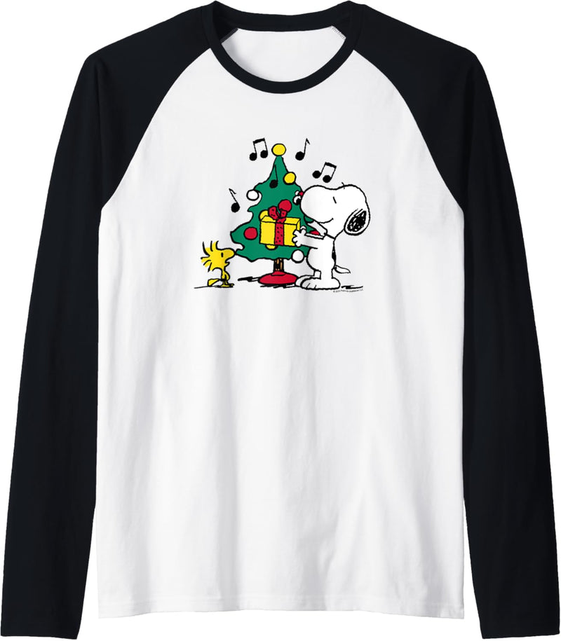 Peanuts - Snoopy & Woodstock Christmas Tree Raglan