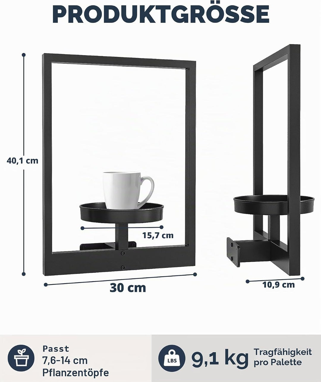 Bamworld Wandbehang Pflanzgefässe für Zimmerpflanzen 2 Set Wand Blumenständer Moderner Pflanzenständ