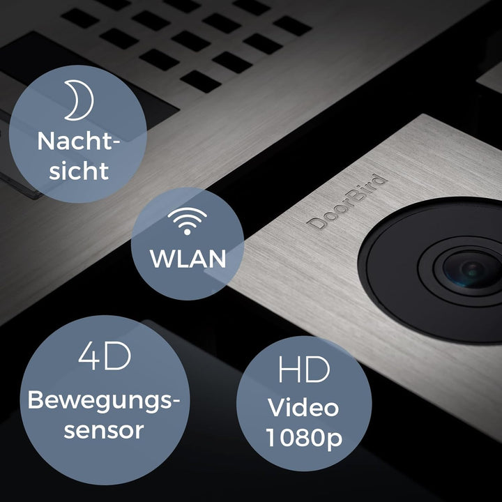 DoorBird D1101V Unterputz IP Video Türstation | Video-Türsprechanlage mit 1 Ruftaste, WLAN, Bluetoot