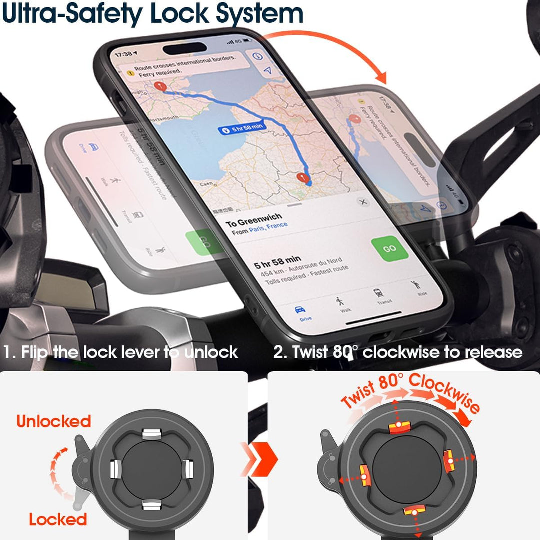 CQ Sincetop Handyhalterung Fahrrad, Motorrad Handyhalterung - Univeral Handy Fahrradhalterung, Stabi