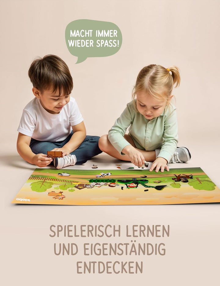 Bauernhof - Das erste Stickerbuch für Kinder zum Tüfteln, Bauen & Kombinieren - Wiederverwendbares S