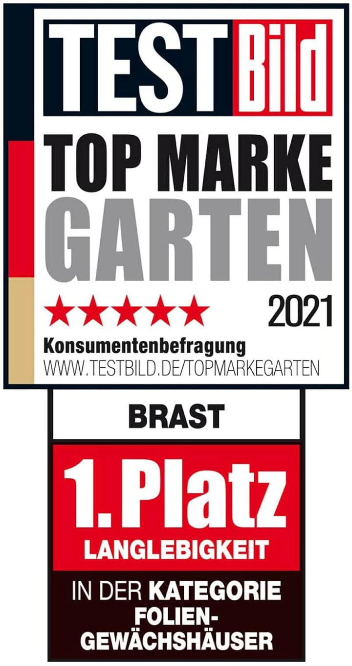 BRAST® Gewächshaus Foliengewächshaus mit Stahlfundament 200x300 cm Seitenwände aufrollbar Erdanker s