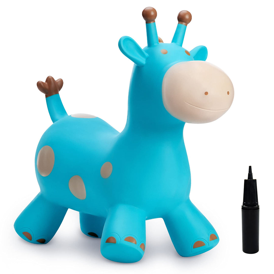 U&C Planet Hüpftier Giraffe Animal Hopper Blue Giraffe Hopper aus hochwertigem PVC 100 KG Belastung,
