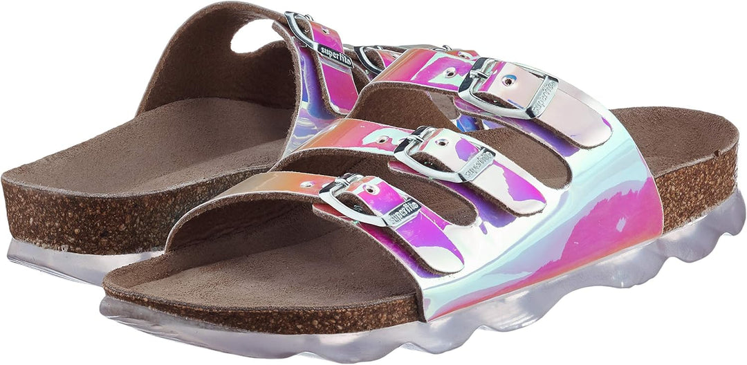 Superfit Mädchen Fussbettpantoffel Hausschuh 25 EU Irisierend 1010, 25 EU Irisierend 1010