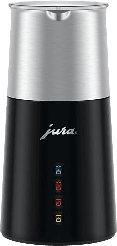 Jura Elektrischer Milchaufschäumer, Hot & Cold Funktion, Schwarz/Silber, Modell 24331, Für Warme und