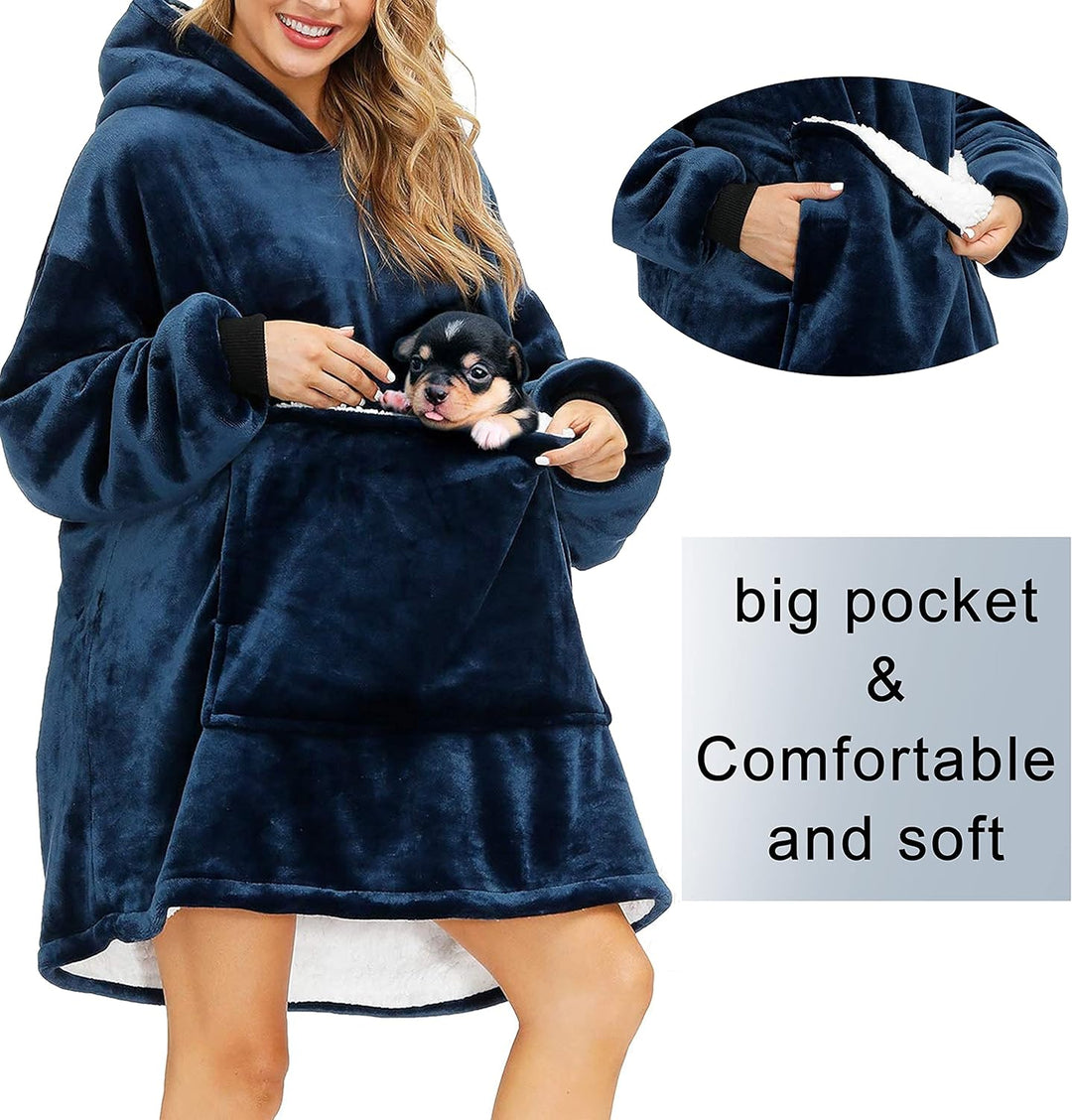 Yutdeng Sweatshirt Hoodie Oversize Damen Kapuzenpullover Decke Hoodie Super Weich Pulloverdecke Herr