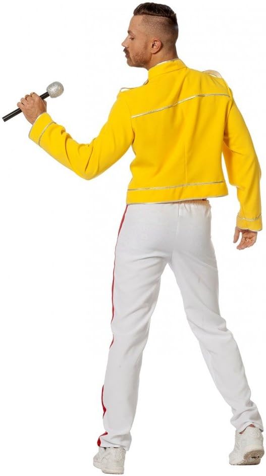 King Freddie Deluxe Herren Kostüm Rockstar Jacke und Hose Mercury Freddy Sänger Topqualität 48, 48