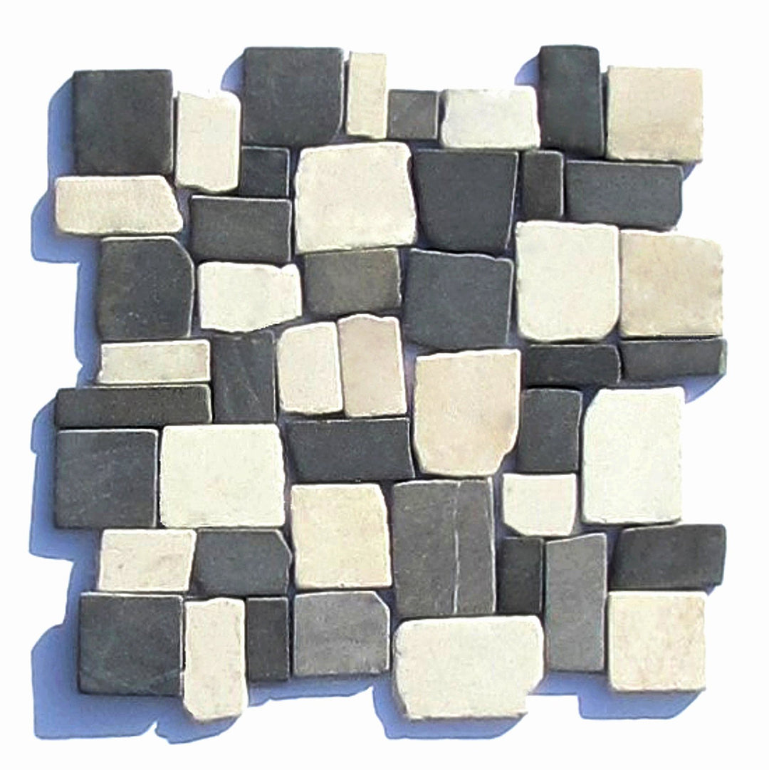 Mosaikfliesen - M-1-016 - 1 m² = 11 Fliesen - Marmor Bruchsteinmosaik Wandfliesen Bodenfliesen Natur