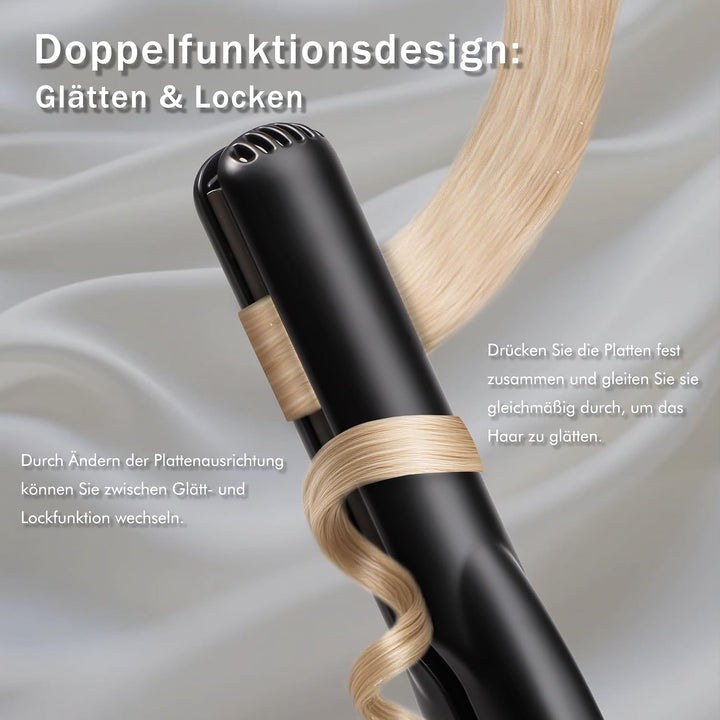 EAGLE FORTRESS Professionelles 2-in-1 Glätteisen mit Keramikplatten | Professionelles Styling-Tool,