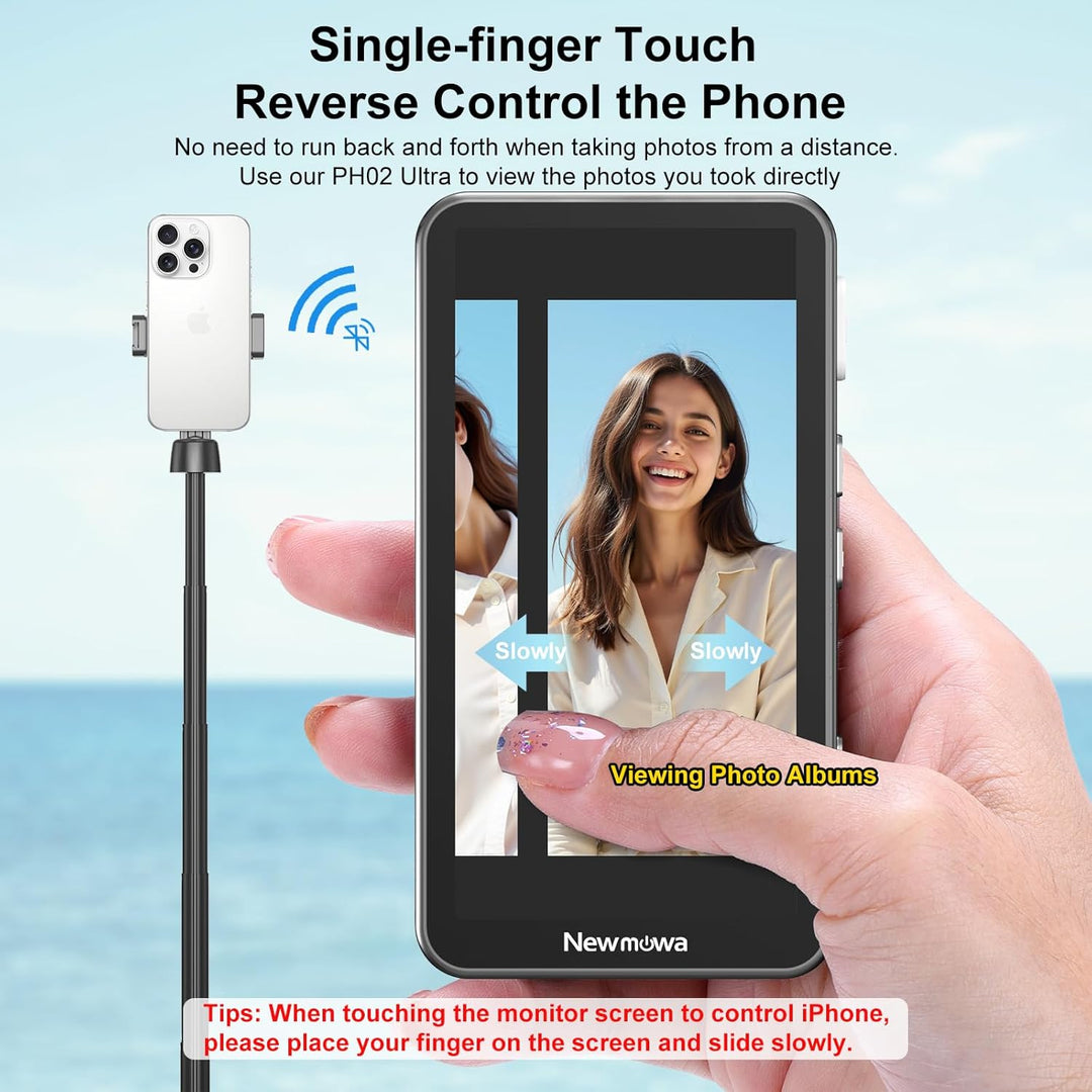 Newmowa Magnetischer Telefon Vlog Selfie Touchscreen Monitor mit Zoom,1080P Wireless Aufnahme,Telefo