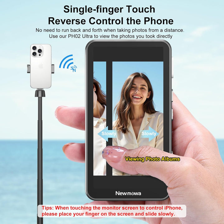 Newmowa Magnetischer Telefon Vlog Selfie Touchscreen Monitor mit Zoom,1080P Wireless Aufnahme,Telefo
